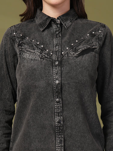 Women Comfort Denim Casual Shirt